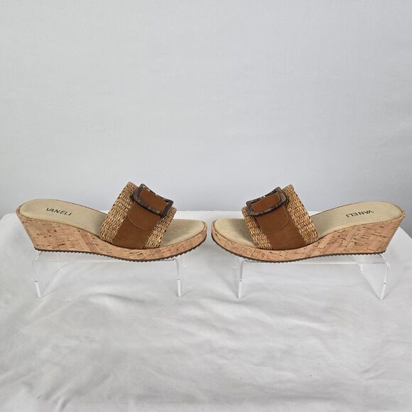 Vaneli Wedge Shoes Women's 10 M Cattee Tan Straw NIB - Picture 5 of 16